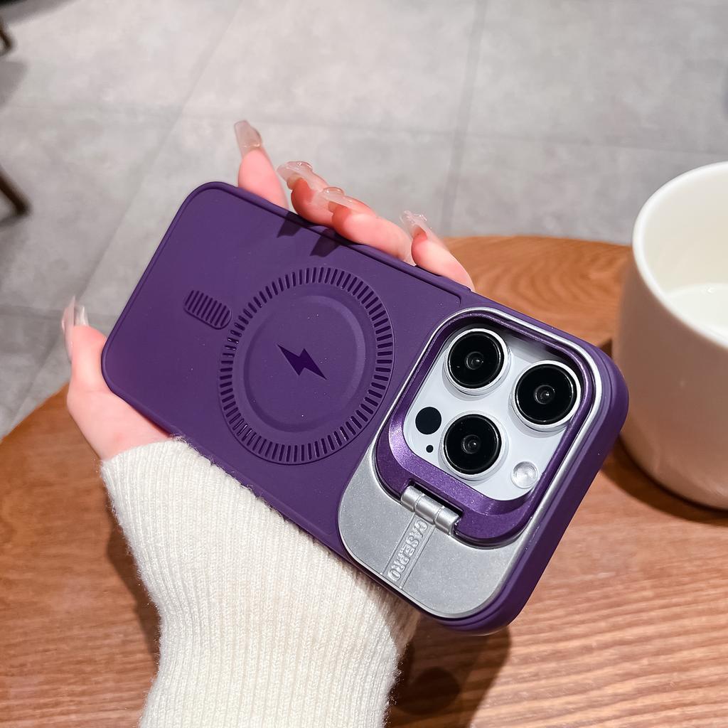 Lightning Magnetic Suction Bracket Large Window Suitable for IPhone16PRO Mobile Phone Case Apple 13 Protective Case Soft Case 15