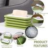 Silicone Foldable Tissue Box Free-Retractable Large Capacity Tissue Holder Dispenser Green Color Shatter-Proof
