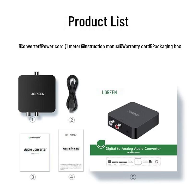 UGREEN Digital Optical Coaxial to Analog Audio Converter
