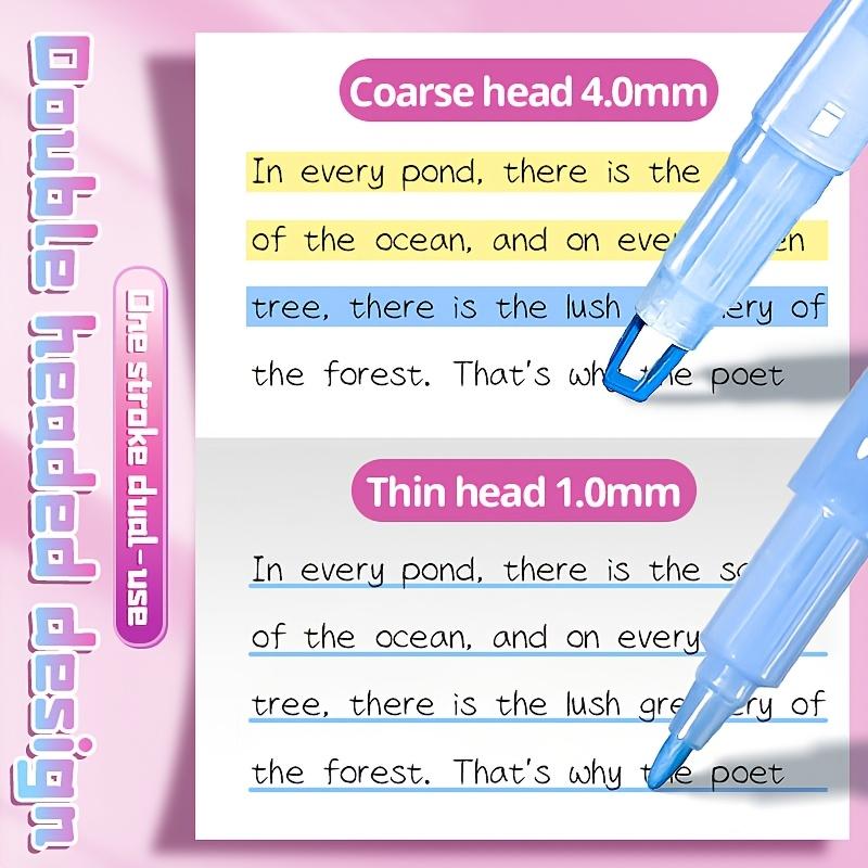 5-Pack Dual-Tip Highlighters with Viewing Window, Suitable for Eye-Friendly Colored Highlighters, Fluorescent Markers, Marking Pens, Highlighting Pens