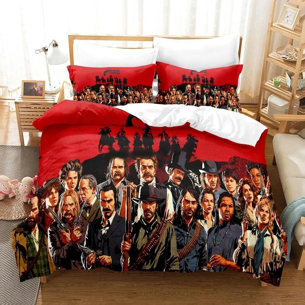 Game Red Dead Redemption Bedding Set 3D Printed Suitable For Bedroom Duvet Cover Set With Pillowcases Kids Home Textile