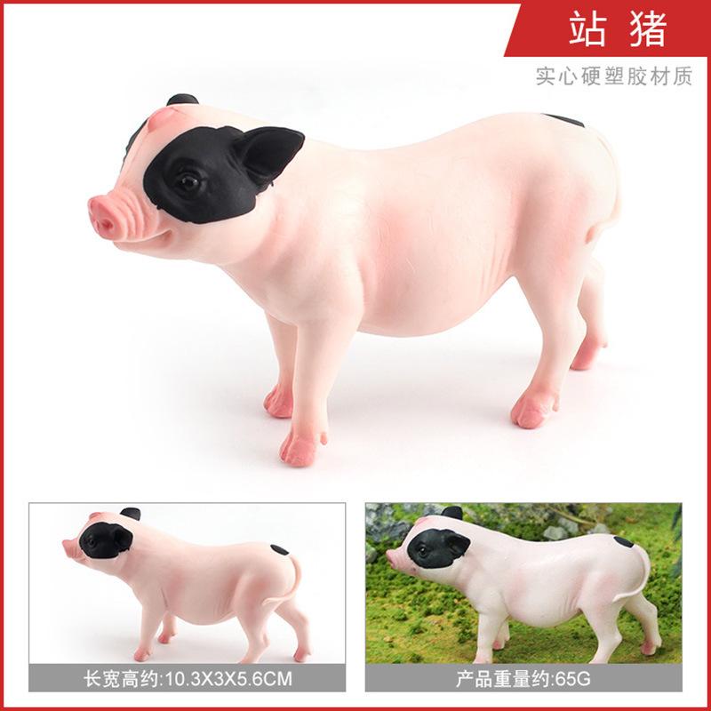 Simulation Animal Model Piggy Pig Static Ornament Livestock Farm Scene Decorative Toy