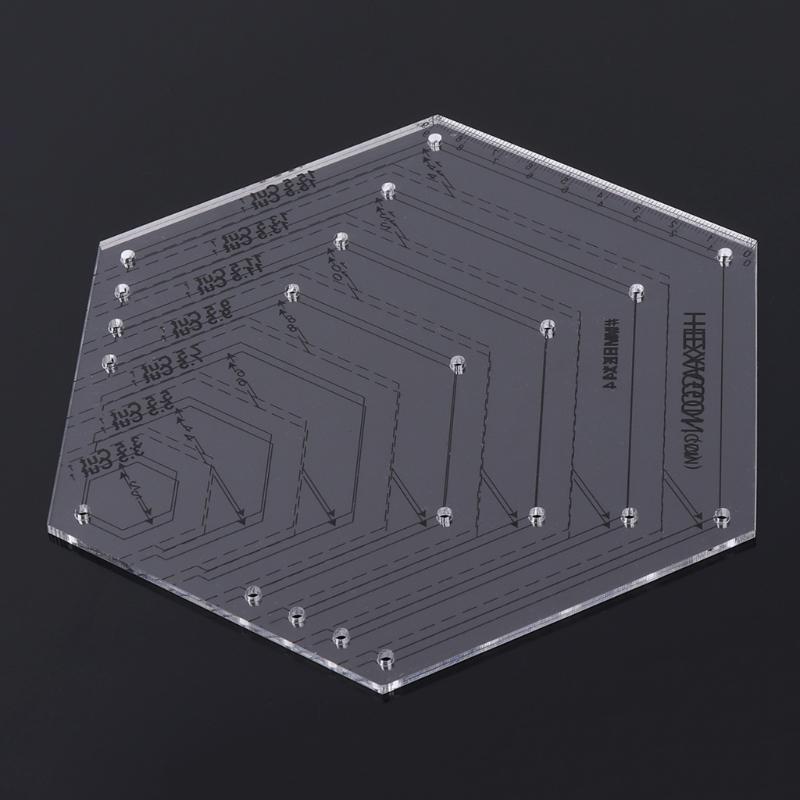 Sześciokątna linijka do pikowania Patchwork Plastikowy szablon Narzędzia do szycia DIY Przydatne