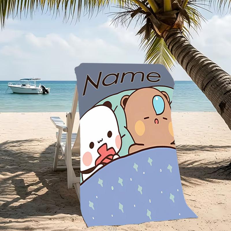 Customizable personalized beach towels Bubu and Dudu themed designs.Suitable for the beach, yoga, sports;ideal as beach accessories