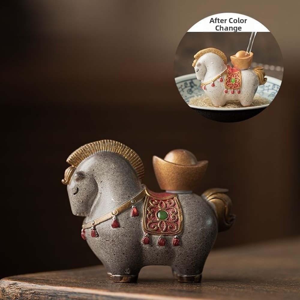 The Tea Favors Tea Pet Horse Sculpture Color-changing Horse Ornament  Tea Ceremony