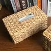 Desktop Paper Holders Pastoral Style Home Decoration Hyacinth Straw Tissue Storage Box Rectangular Napkins Towel Travel