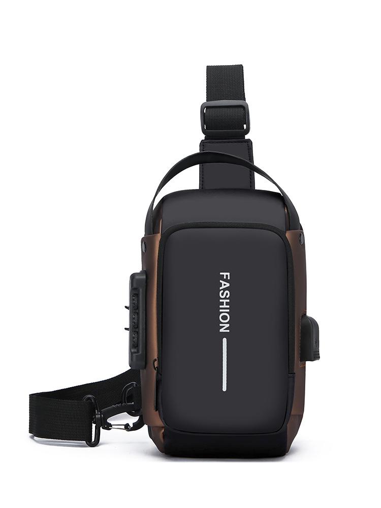 

Мужская водонепроницаемая сумка через плечо для мотоцикла большой вместимости чёрный/золотой