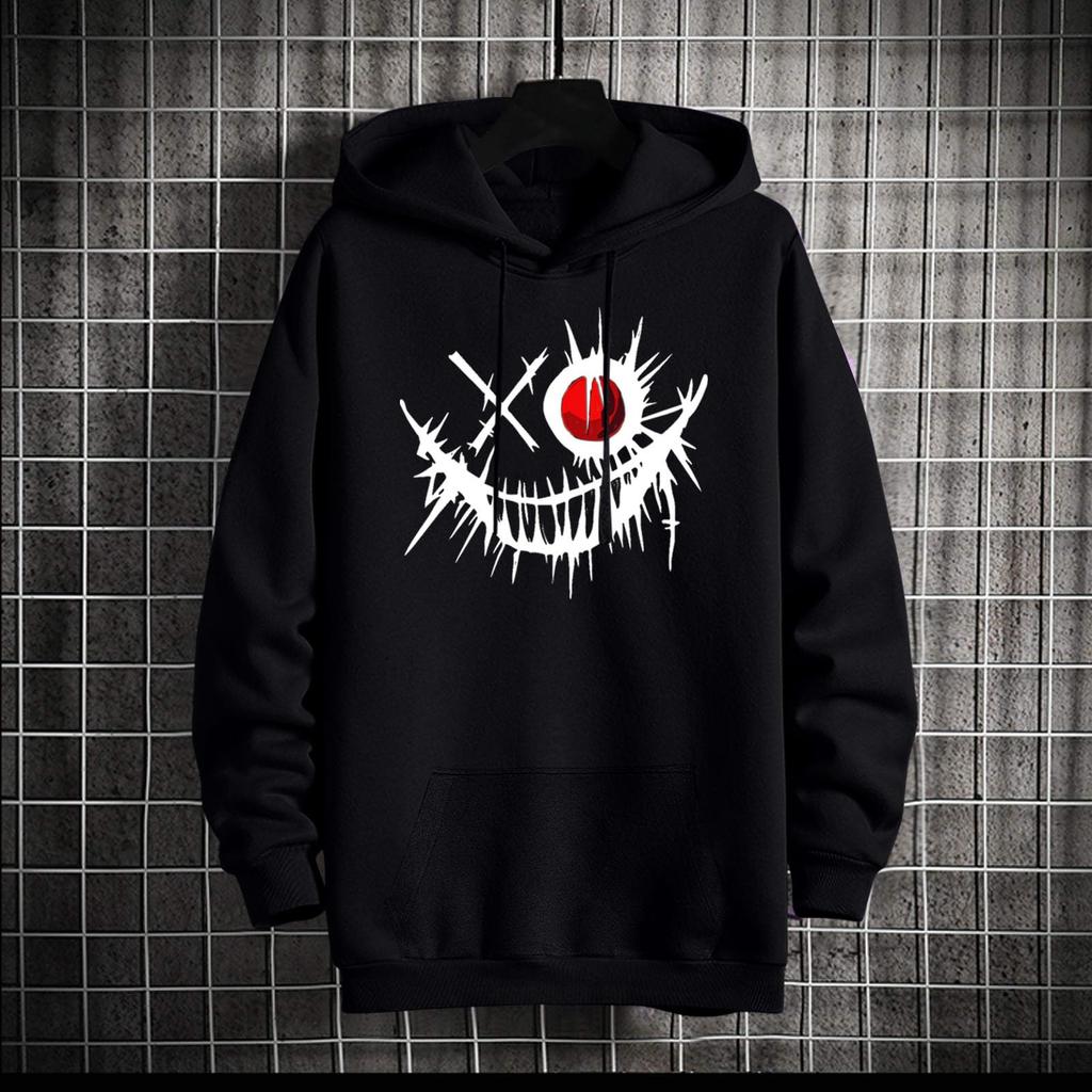 Unisex Casual Fashion Top With Drawstring Hoodie And Printed Sweatshirt