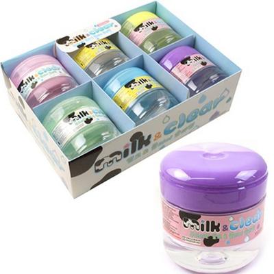 Friends Milk & Clear Slime 6-piece Set, 1 Set, Pink, Yellow, Purple, Blue, White, Green Korean Popular Toys