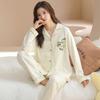 Pajamas Women's Pure Cotton Spring and Autumn 1011 New Women's Long-sleeved Pants Loungewear Korean Cotton Suit Can Be Worn Outside