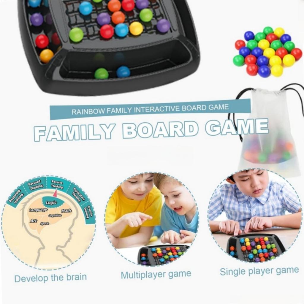 Rainbow Ball Elimination Board Game Kids Educational Toys Parent-Child Interactive Tabletop Puzzle Family Fun Brain Party Games