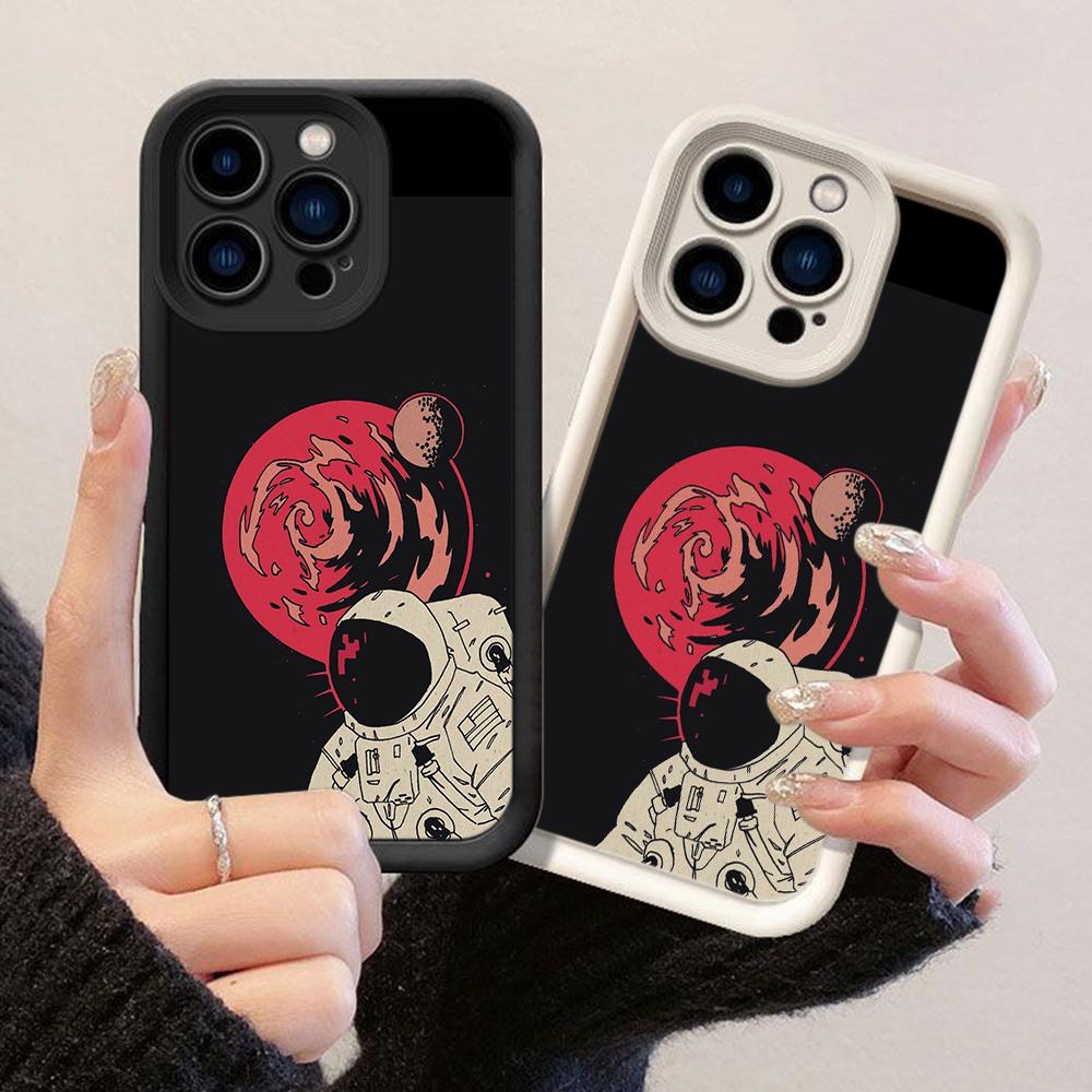 JT30 Astronaut Design Art Phone for for iPhone 17 16 Pro Max Samsung S26 Ultra A17 A16 A06 A07 Xiaomi 15T Redmi Note 14 Pro Plus Soft TPU Case Cover