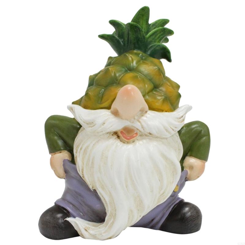 

62KD Ананасы Гномы Орнамент Смолы Статуи Мини Гномы Фигурка Фруктовые Гномы Украшения для Полки в Спальне Полка для Двора