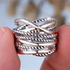 Unique Style Female Big Infinity Engagement Ring Vintage CopperColor Wedding Jewelry For Women