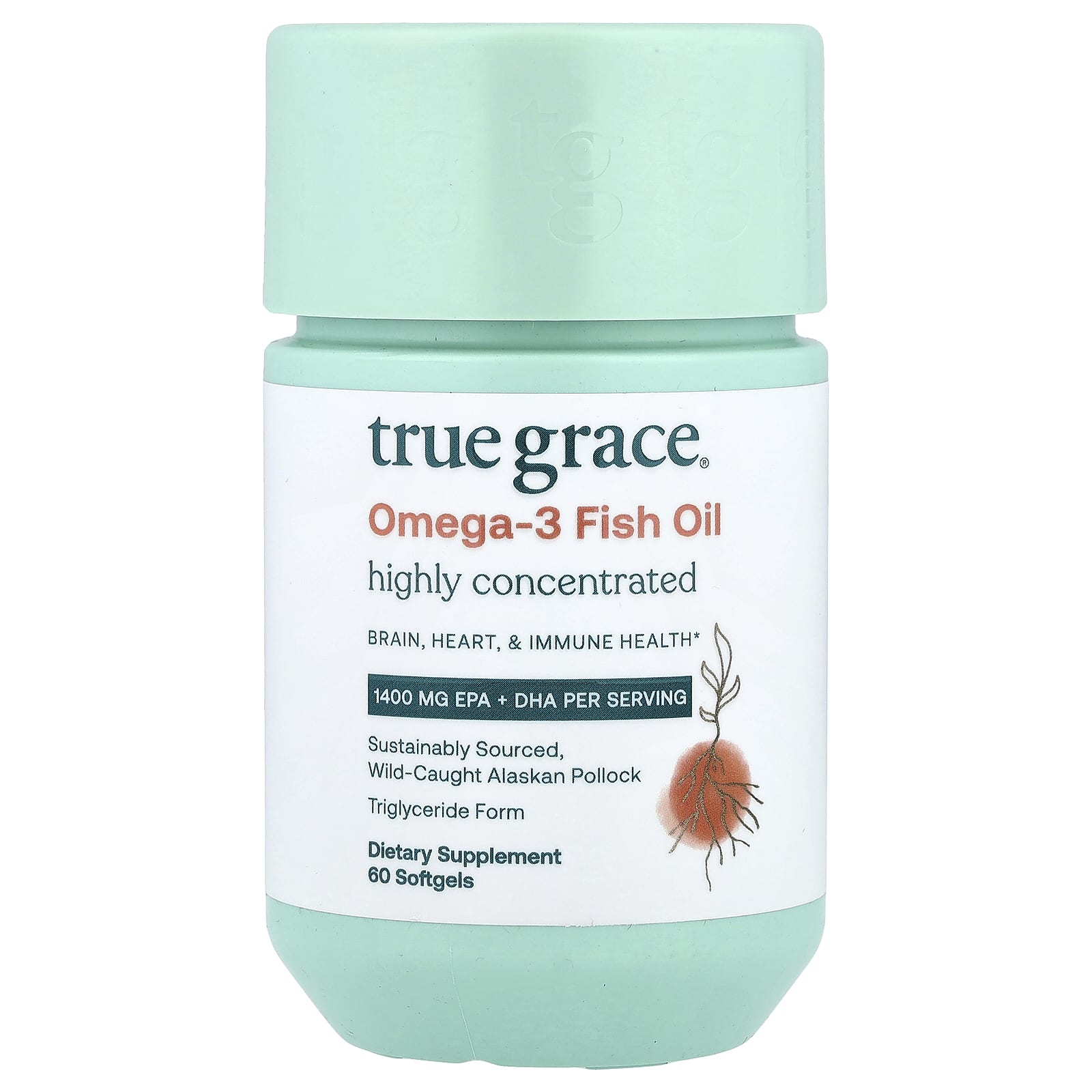 

True Grace, Omega-3 Fish Oil, 60 Softgels