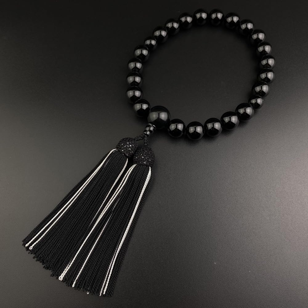 WONDERFUL LOTUS Myo Lotus Flower Prayer Beads for Black and 22 Pure Silk Prayer Beads Bag Informal Prayer Prayer Memorial Suitable for All Sects Black