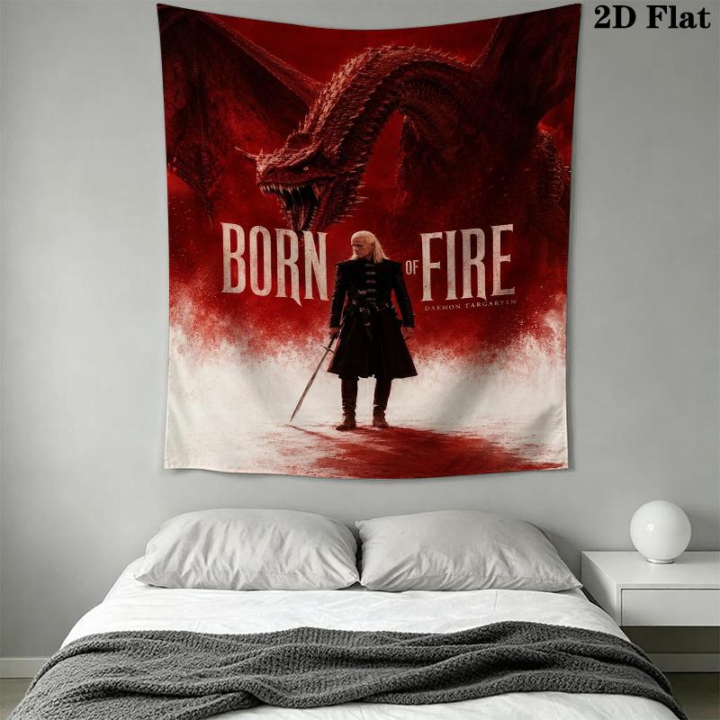 Tapiz de Pared de Daemon Targaryen Colgante de Pared Estético Manta de Tela Impresa Tapices Decorativos para Dormitorio Sala de Estar Decoración del Hogar