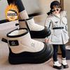 Girls Snow Boots 2025 New Winter Velvet Thickened Little Girl Thermal Shoes Children Boys Big Cotton Shoes