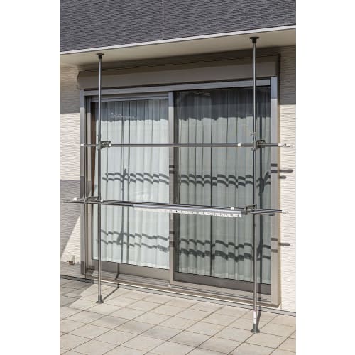 Sekisui Jushi Shoji Sekisui Stainless Steel Balcony Clothes Drying Stand Pole DSL-20, Mounting Height Range 200-275cm