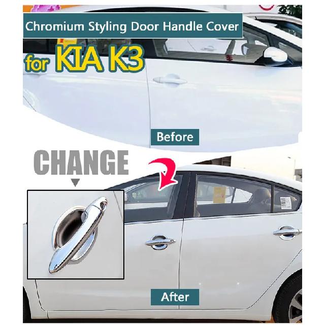 For Kia K3 Cerato ABS Chrome Trim Doors Handle Covers Accessories Stickers Car Styling 2010 2011 2012 2013 2014 2015 2016