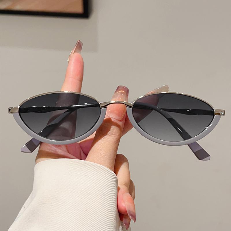 Oval Vintage Sunglasses Women Stylish Gradient Multi-color Casual Decor Shades  New Trendy Brand Design Sun Glasses
