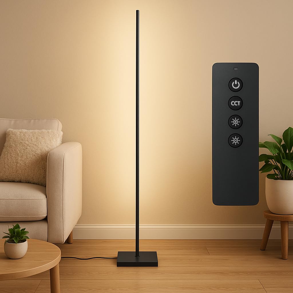 

Wio Mio LED Floor Lamp with Stepless Dimming, Color Temperature Adjustment, 3-Color Temperature Dimming, Remote Control, Ambient Lighting, Touch