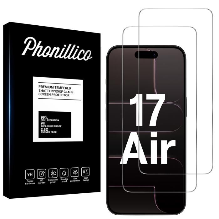 Verre Trempé - PHONILLICO - iPhone 17 AIR - Pack de 2 - Résistant aux rayures - Protection écran