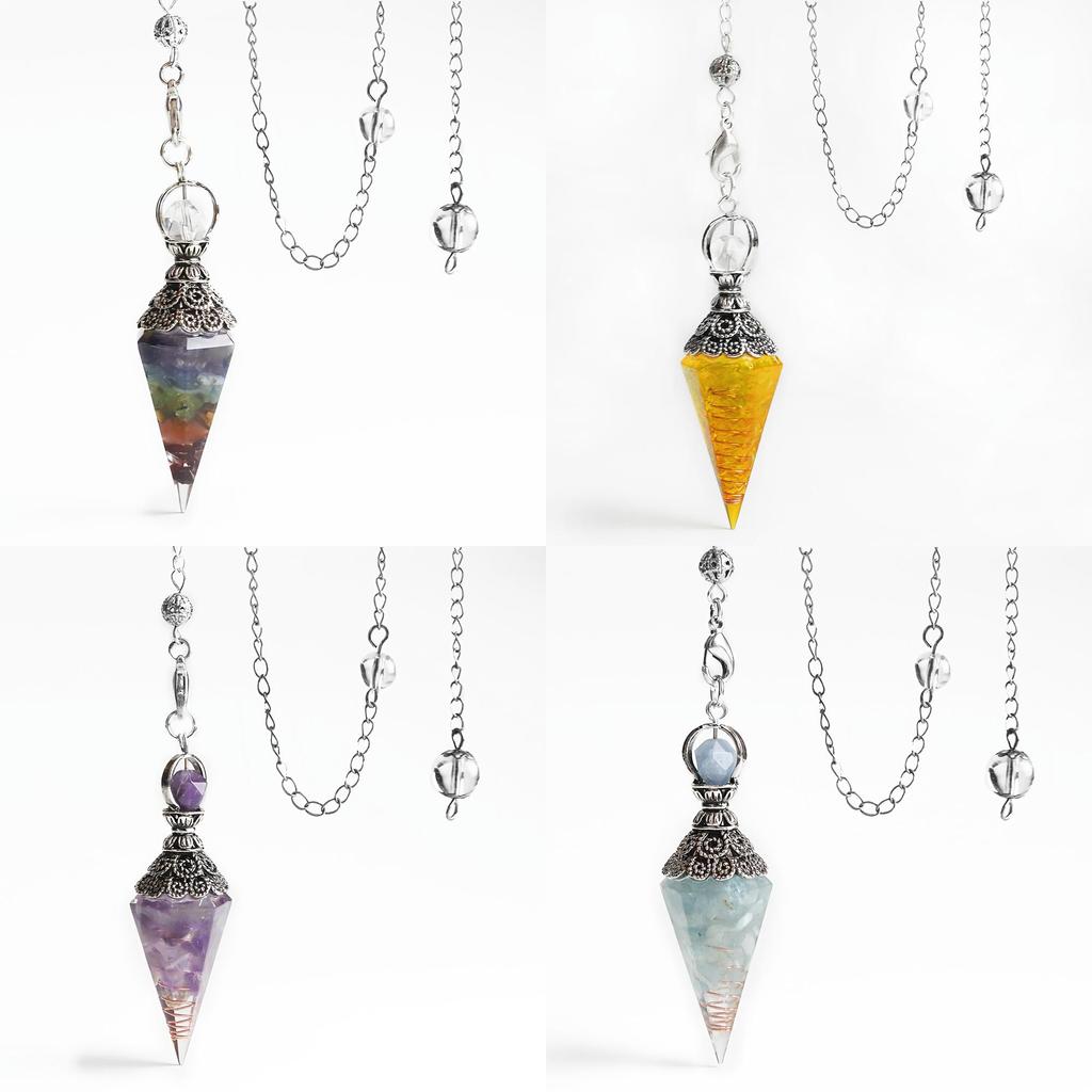 Crystal Amethyst Citrine Resin Pendant With Hexagonal Shape For Fashion Jewelry Accessories