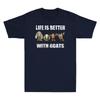 Better With Goats Goat Shirt Funny Goat Lover Gift Vintage Unisexs Black Tshirt