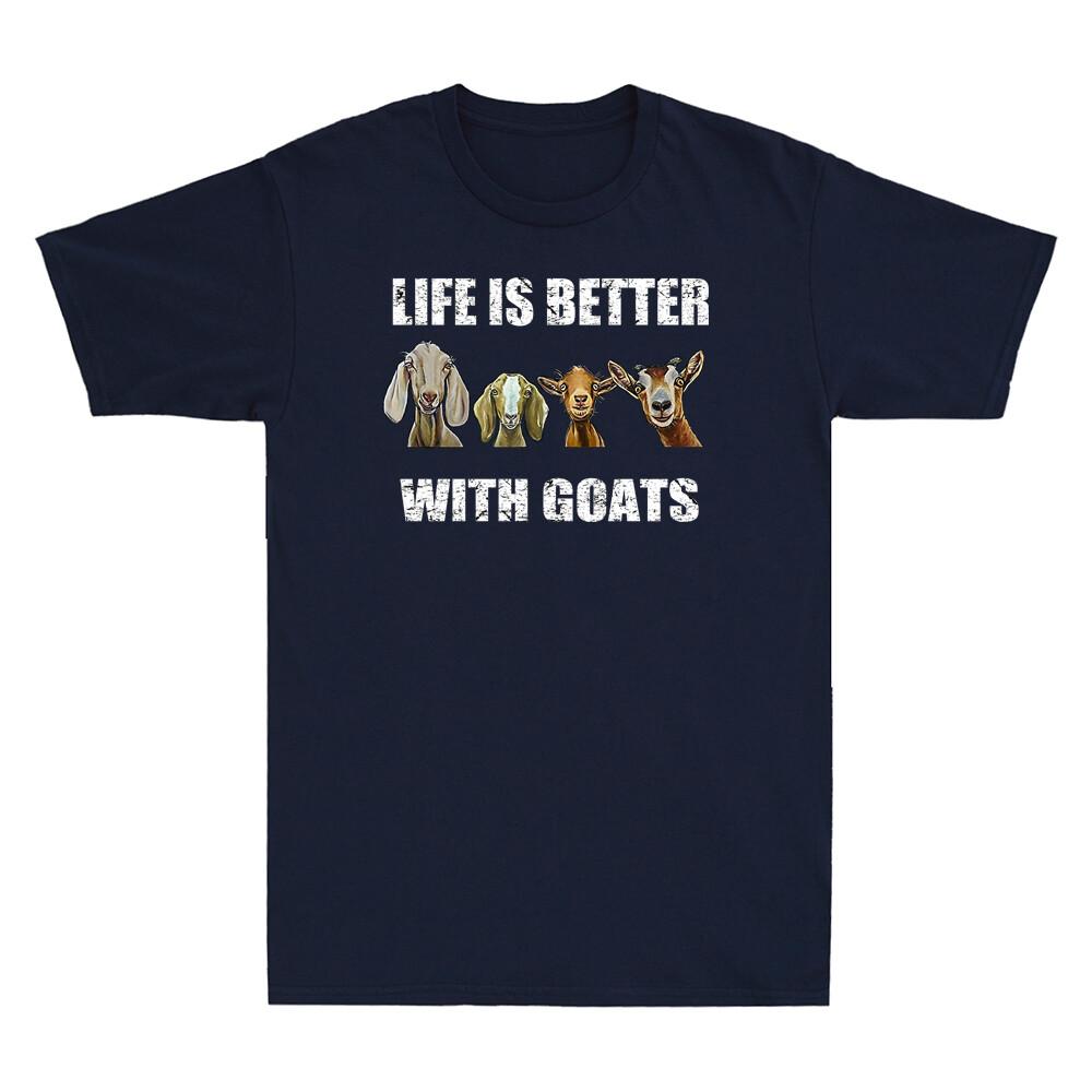 Better With Goats Goat Shirt Funny Goat Lover Gift Vintage Unisexs Black Tshirt