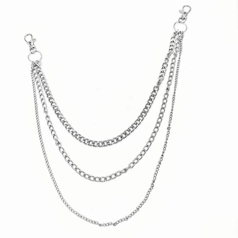 Europäisch-amerikanischer Hip-Hop Punk Pentagramm Anhänger Taillenkette mit Schmetterlingsanhänger