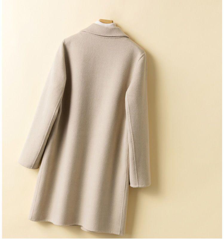 Women's Mid-Length Woolen Coat, Autumn/Winter 2025, Korean Style, Loose Fit, Plus Size, Slimming, Age-Reducing.