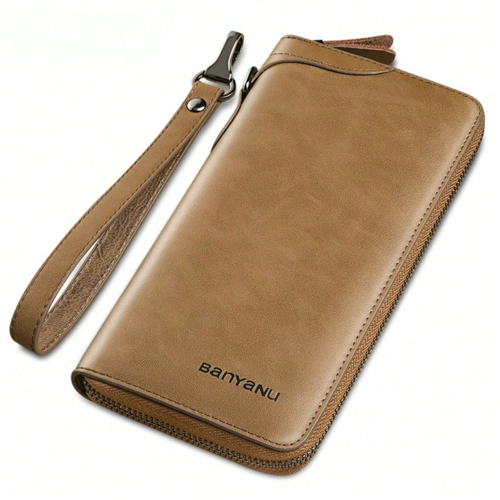 New Men's Wallet Men's Long Business Retro Zipper Wallet