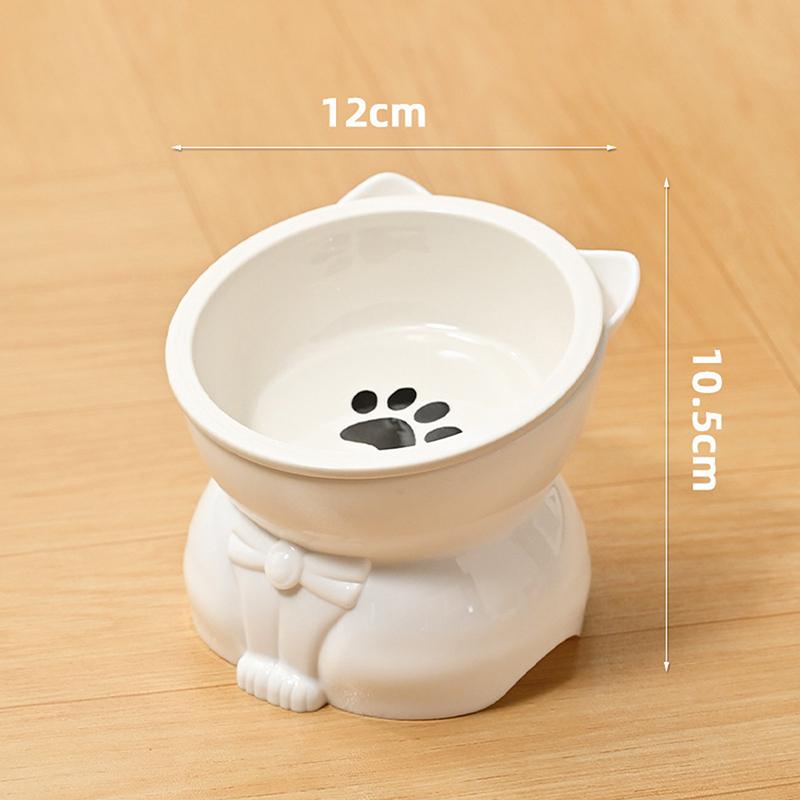 Ceramic Cat Bowl Slanted Mouth Dog Food Feeding Basin Non-Slip Pet High Foot Protection Cervical Spine Pet Drink Water Bowl