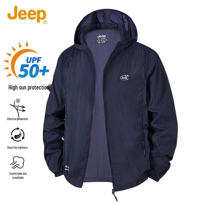 JEEP Men s Summer Hooded Sun Protection Casual Outdoor Jacket 4XL