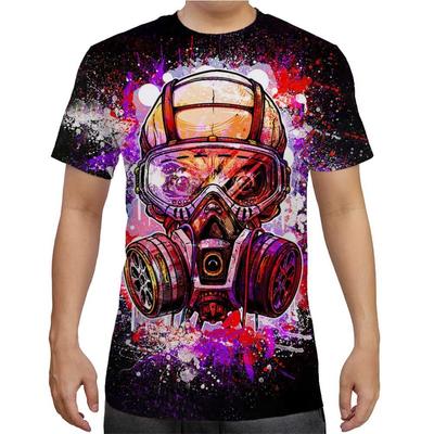 Summer Round Neck 3D Skull Print Top Fashionable Casual Short Sleeved Men's T-shirts