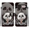 Handmade PU Leather Flip Case for Google Pixel 7 Pro Anti-Slip Shockproof Cover with Wrist Strap & Heart/Rose Cat Designs