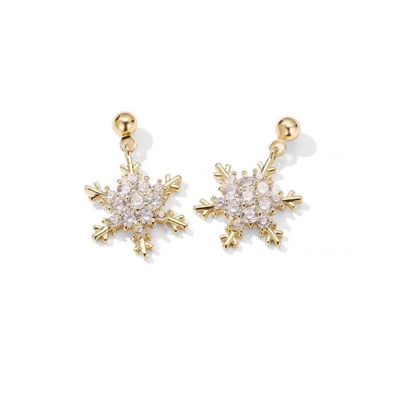 

Сережки-гвоздики-сніжинки ААА + інкрустація цирконом Жіночі сережки Ювелірні вироби Подарунки