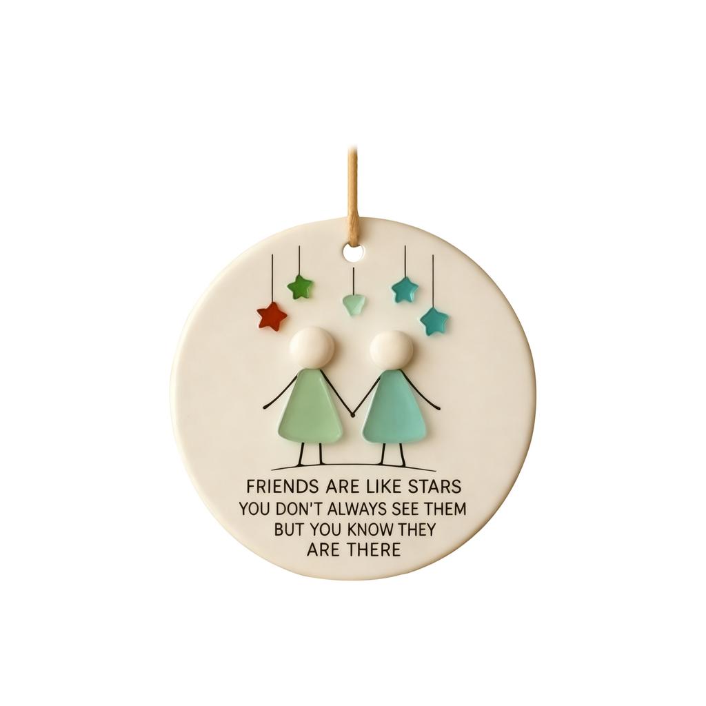 3d Acrylic Heart Shaped Sea Glass Friendship Decor,Friendship Heart Keepsake,Friendship Heart Ornament For Tree Hanging Ornaments,