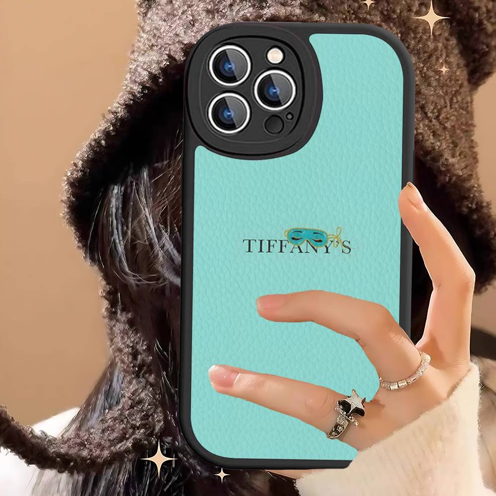 

Естетичний Синій Чохол-Телефон Тіффані Для IPhone 16 15 14 13 12 11 Pro Max Plus Шкіряна Кришка iPhone 14 pro