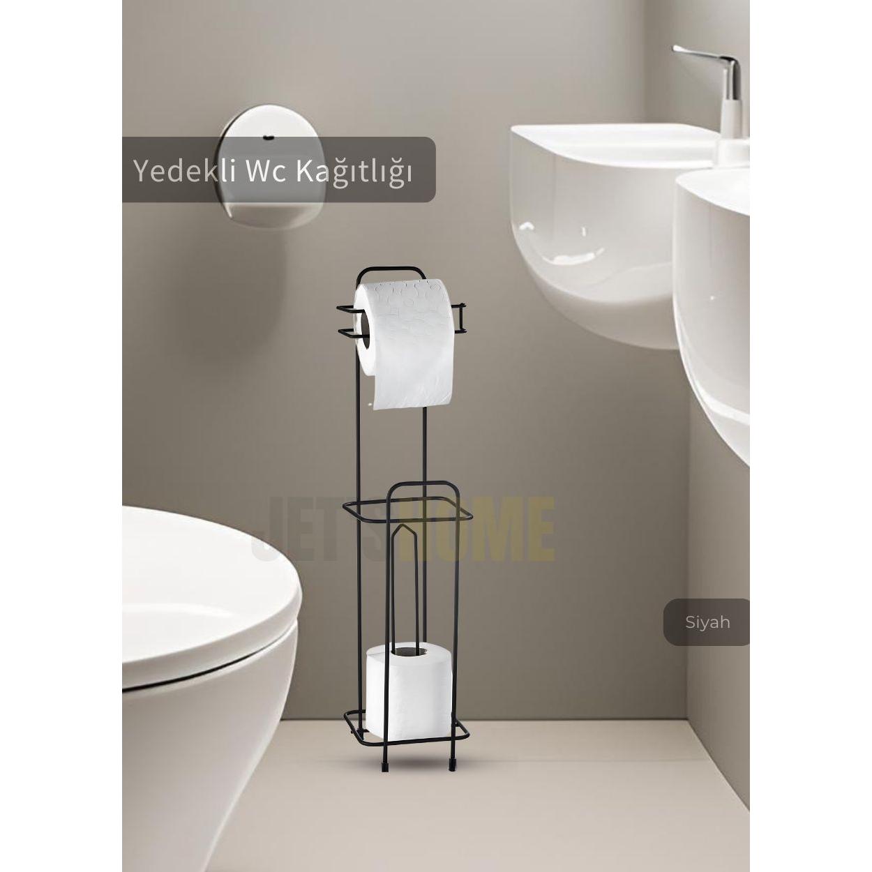 

Stainless Steel Shelf Toilet Paper Holder Spare Toilet Paper Holder Black