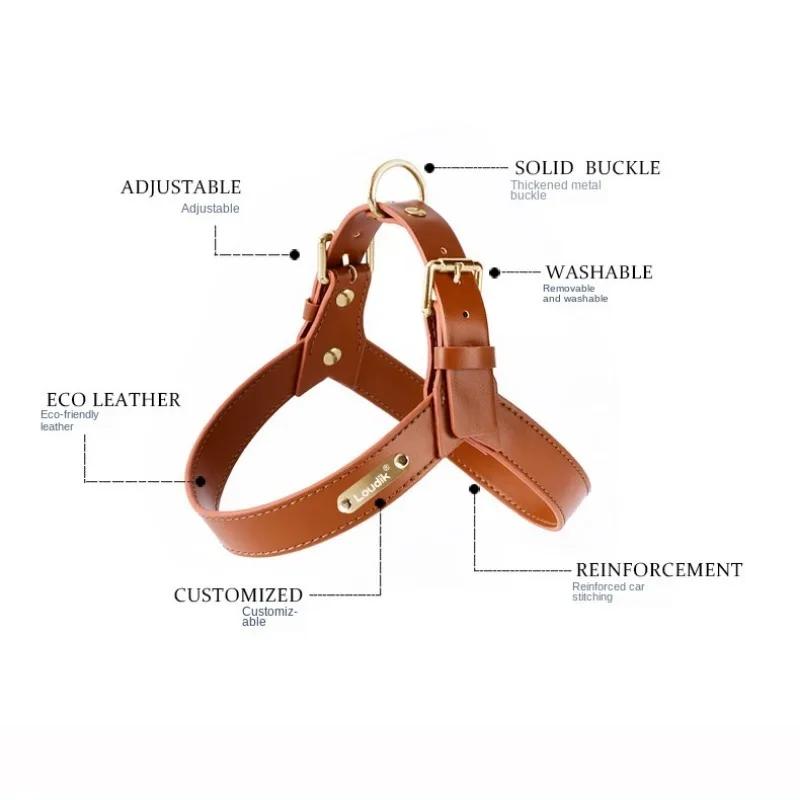 Leather Dog Hand Holding Rope Explosion-Proof Pet Harness Vest Outdoor Medium Large Dog Puppy Kitten Supplies Pets Accessories