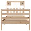 Solid Wood Bed with Shelf Without Mattress 100x200 Cm Pine