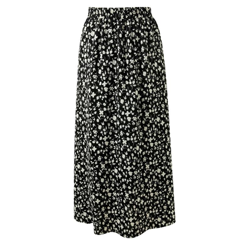

Elegant Women s High-Waisted A-Line Floral Long Skirt M
