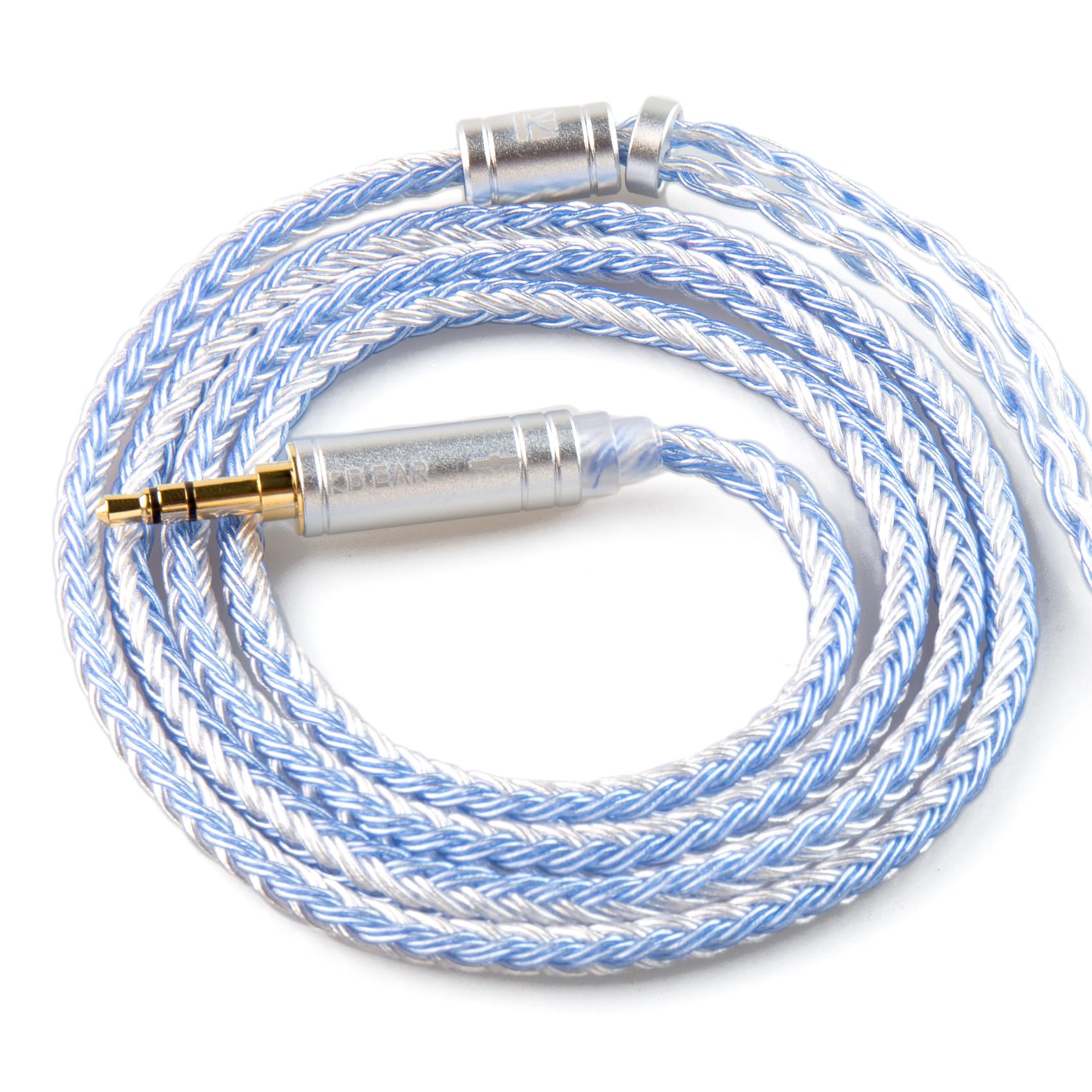 

2pin cable Earphone earphone cable 2pin 5N single crystal copper silver plating 16 core braided structure Replacement cable audio Compatible with 2pin