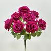 Fleur de Rose Artificielle Toucher Réel Feuilles Vertes Branche de Rose Artificielle Fleur Artificielle Saint-Valentin