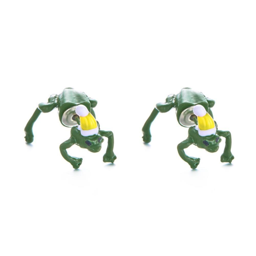 Waterproof Frog Earrings Santa Hat Rock Ear Decoration New Christmas Earrings  Party