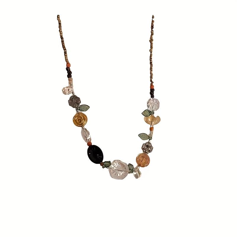 Fresh Plant Bouquet Bead Necklace • Hawaiian Vibe • Light Luxury Sweet Jewelry