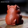 1PCS Boutique Rhino Sculpture Purple Clay Tea Pet Chinese Handmade Animal Statue Ornaments Crafts Tea Set Decoration Accessories
