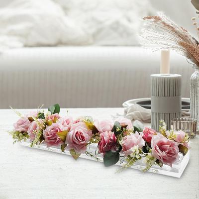 Clear Acrylic Flower Vase Container Holder Modern Bud Floral Arrangement for Party